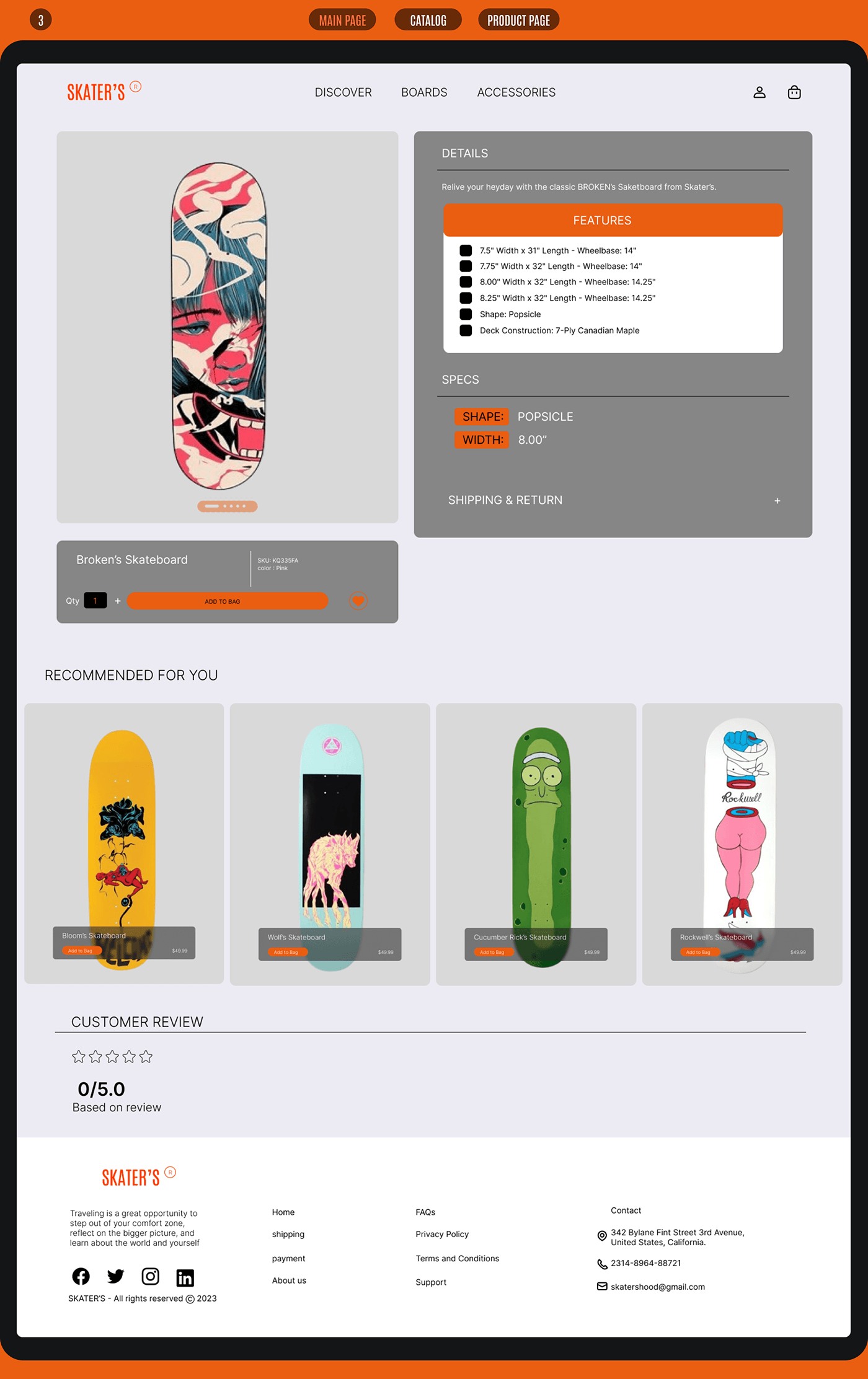 skateboard skateboarding ecommerce website Web Design  UI/UX UI Figma user interface landing page brand