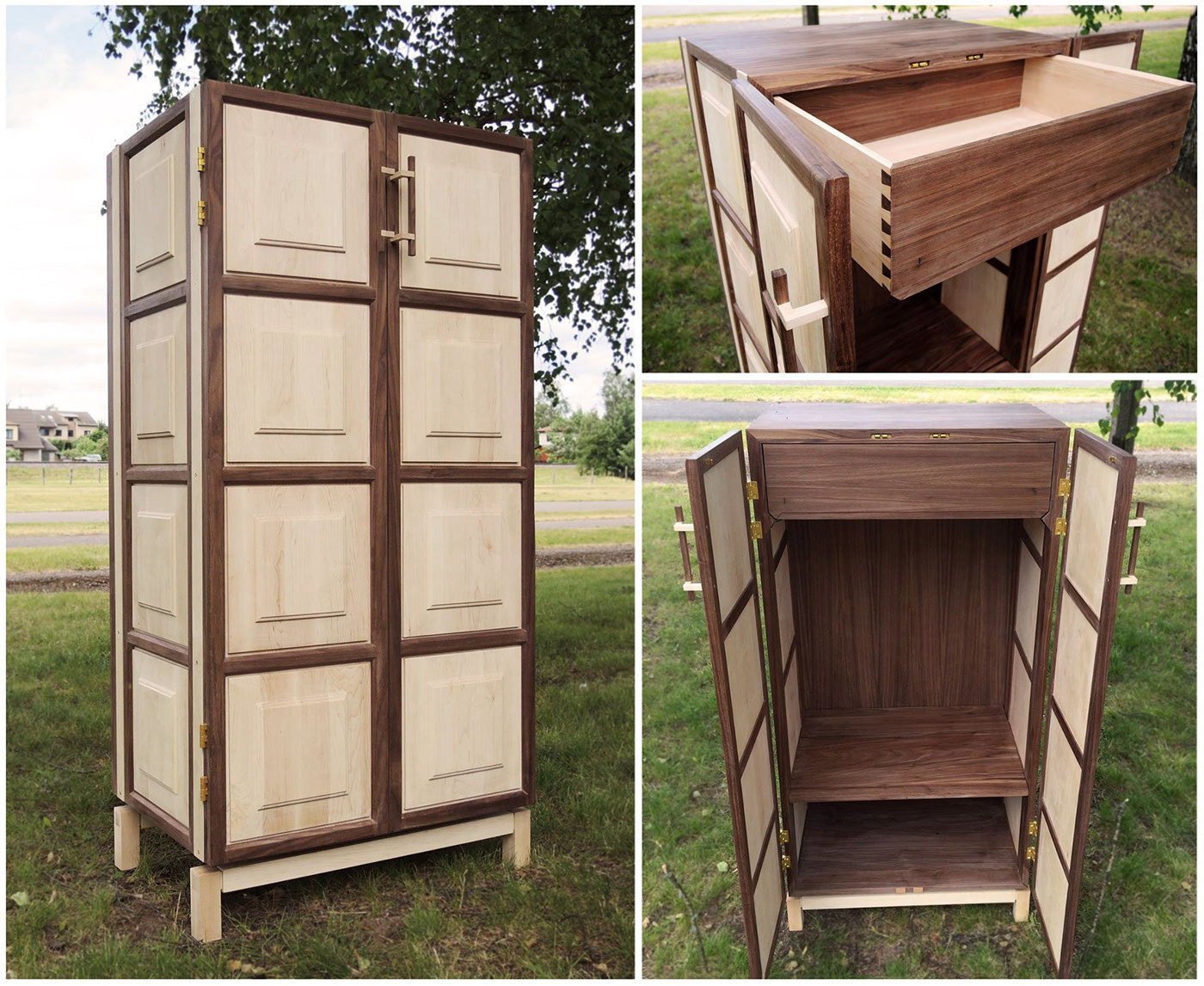 dovetail cabinet walnut design wooden furniture mapel solid wood craft