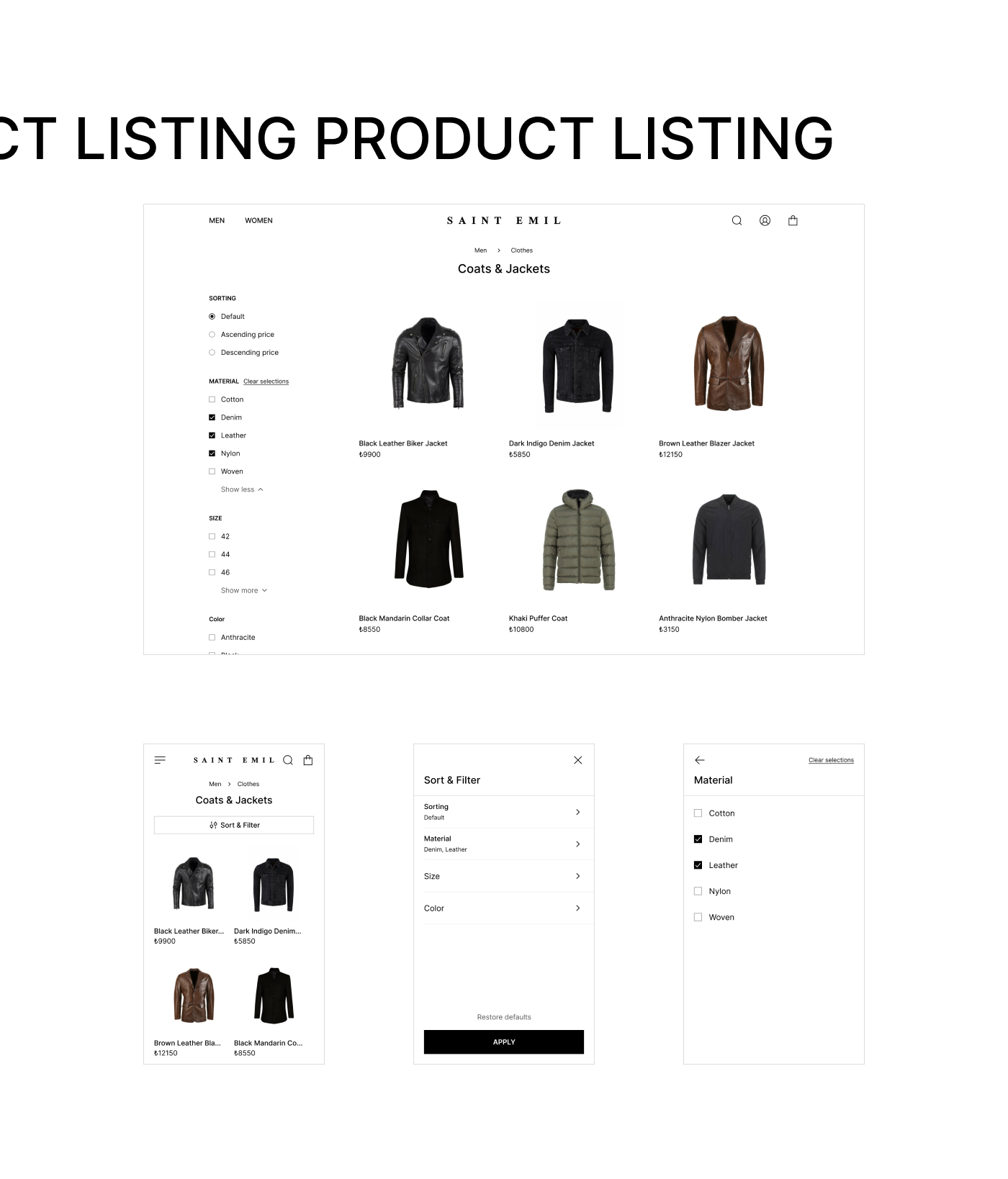 concept Fashion  luxury minimal online Responsive store Web White