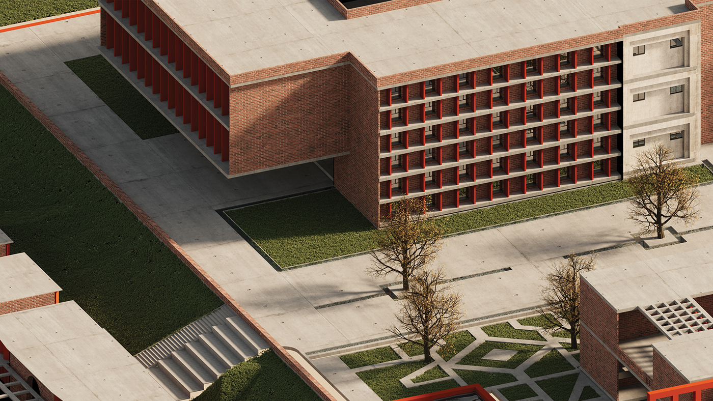 architecture faculty of architecture design University corona render  photoshop visualization archviz exterior Render
