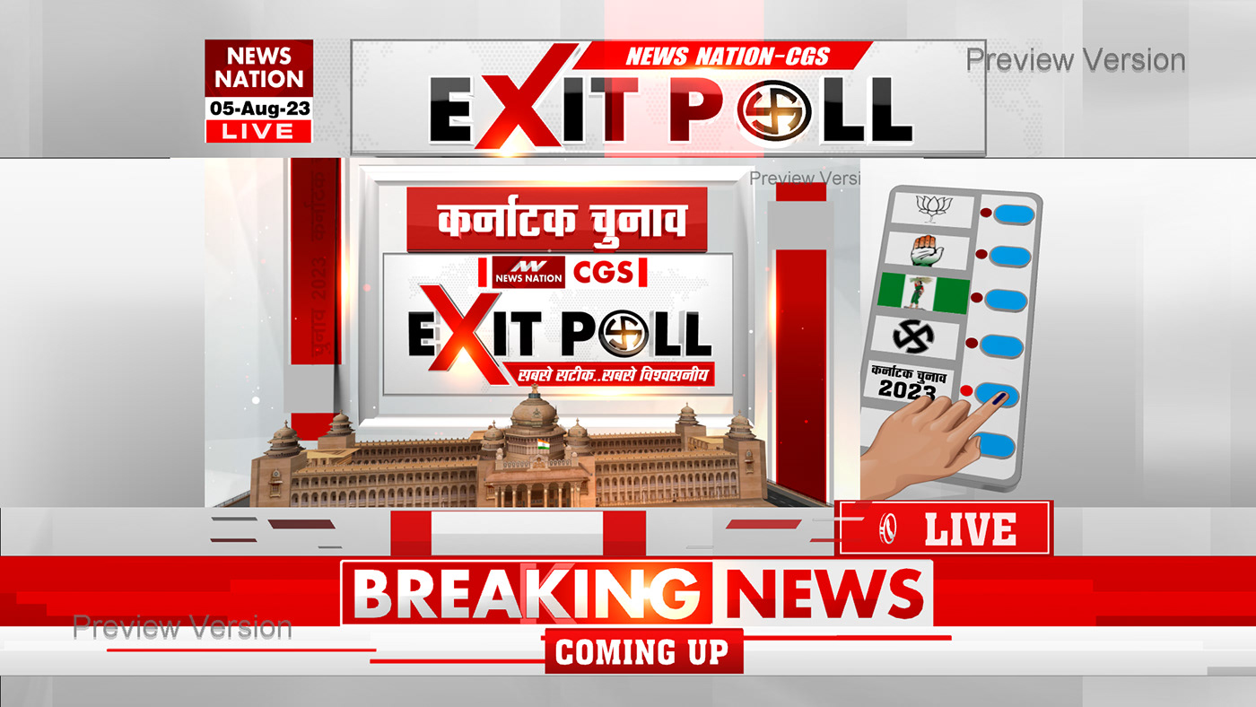election tally motion graphics  Election Graphic EXIT POLL karnataka election