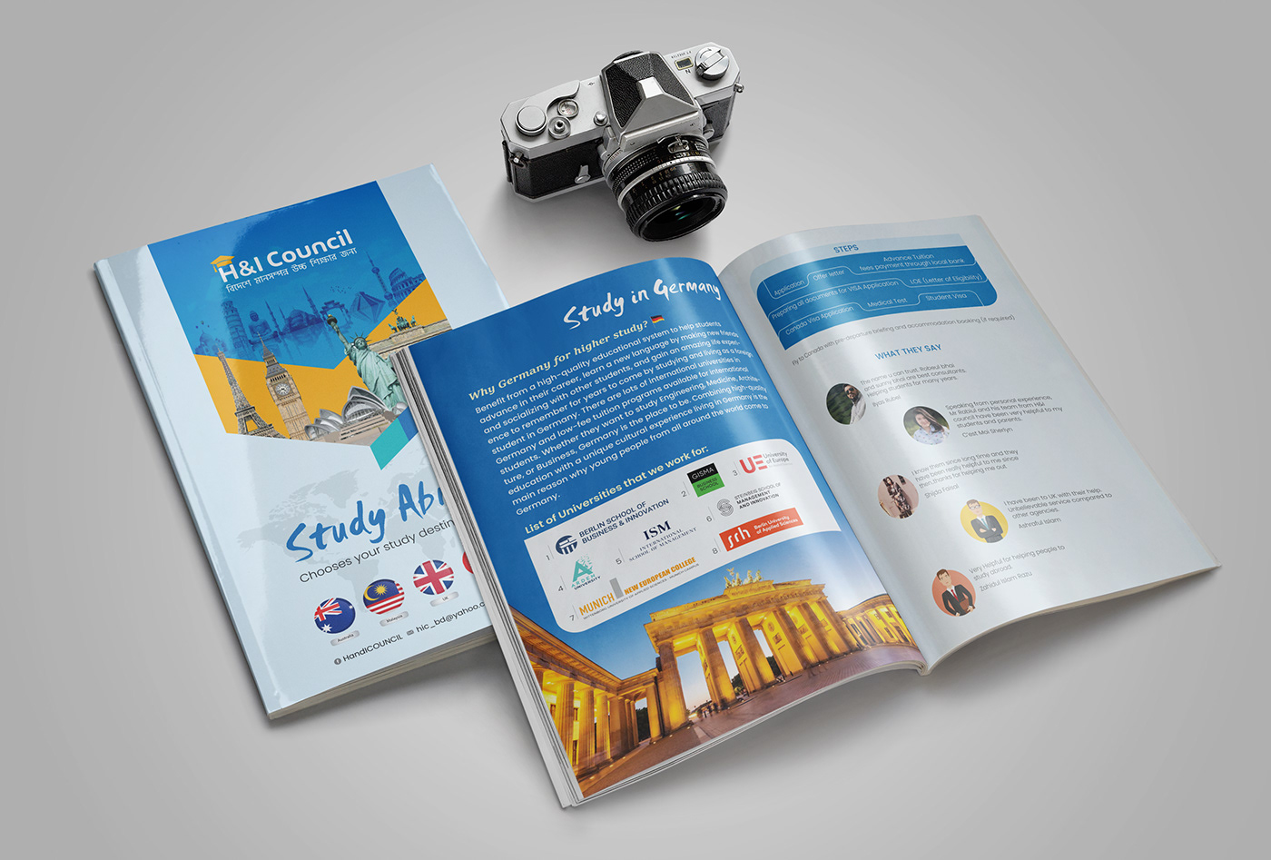 brochure design magazine Magazine design profile study abroad
