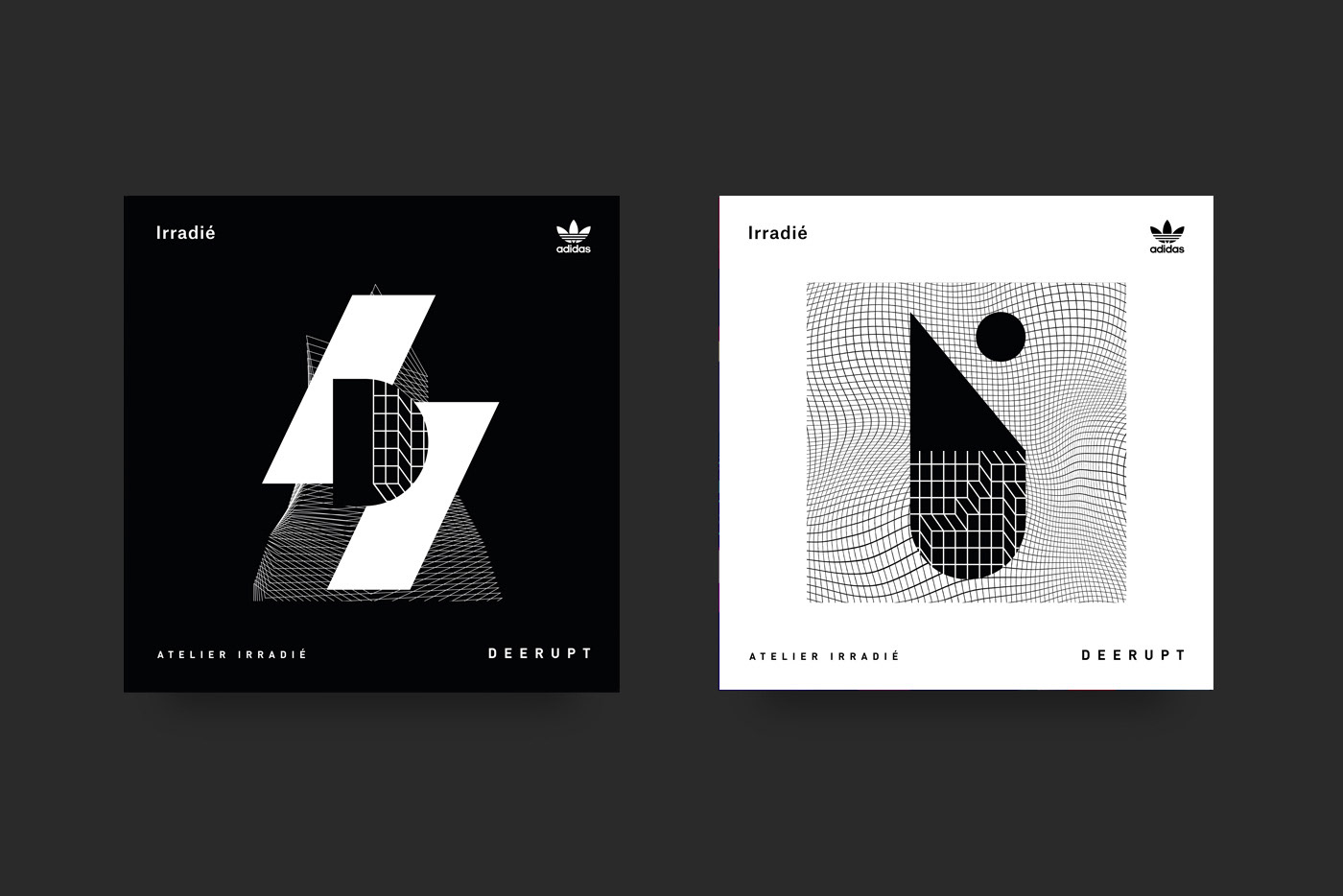 adidas sport Typeface bespoke black and white pattern grid