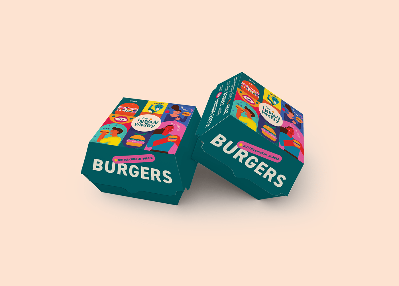 cafe graphic design  packaging design burger Pizza traditional Food  ILLUSTRATION  identity typography  