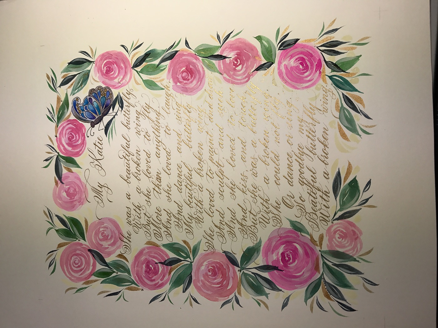 Calligraphy   commissions pointed pen copperplate poem