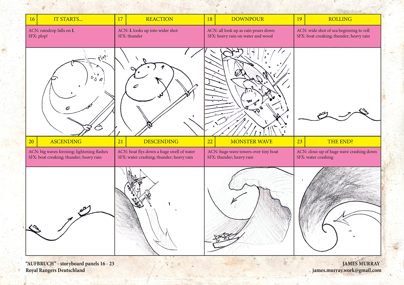 aufbruch stormy sea Big Wave storm sea royal rangers fear german animation James Murray