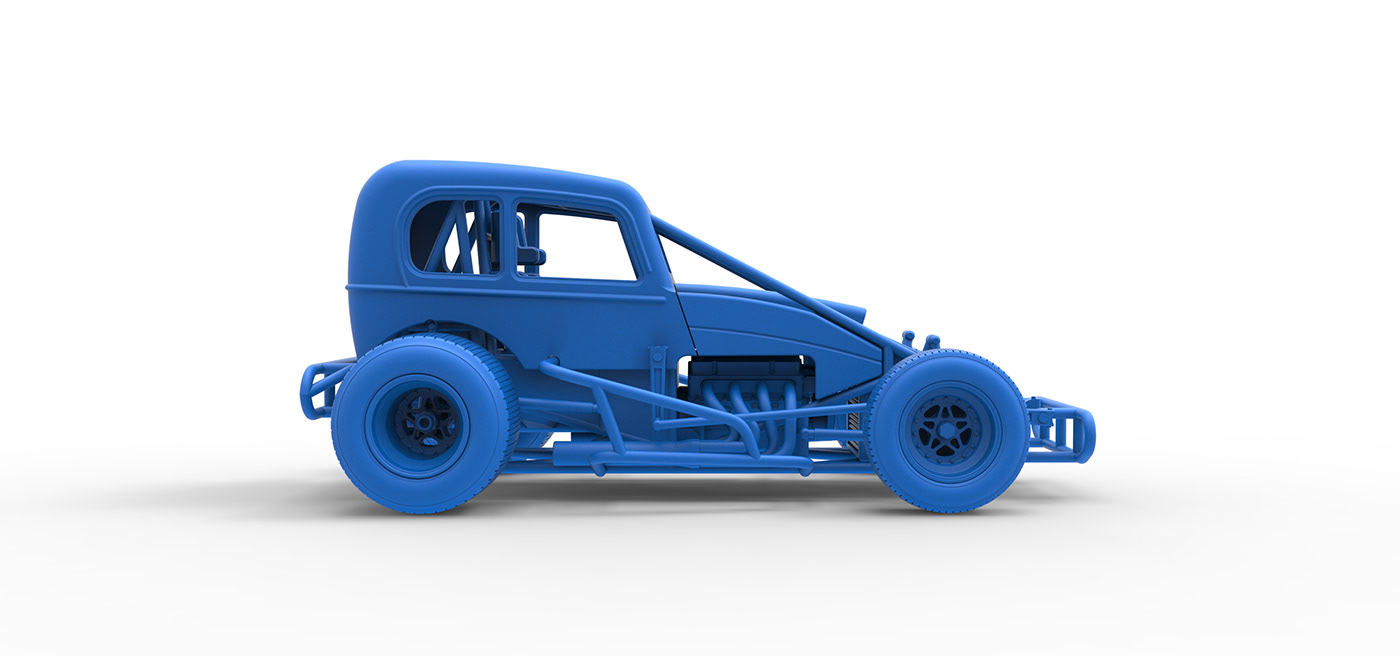 race car v8 toy 3D printable hot rod sprint car super hot rod super rod