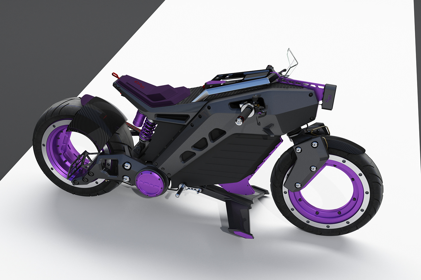 motorcycle Bike custom design concept smolyanov 3D Render visualization hubless