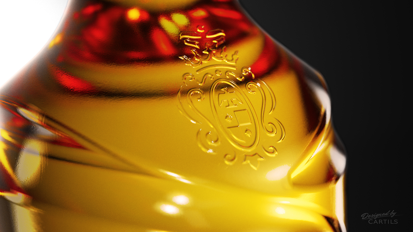 3D CGI 3D Rendering cinema 4d Maxwell Packaging bottle licor 43 alcohol