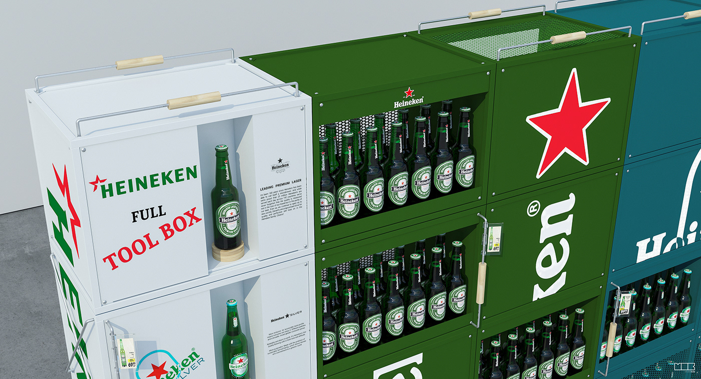 3D Branding design heineken beer indentity visual vray 3ds max