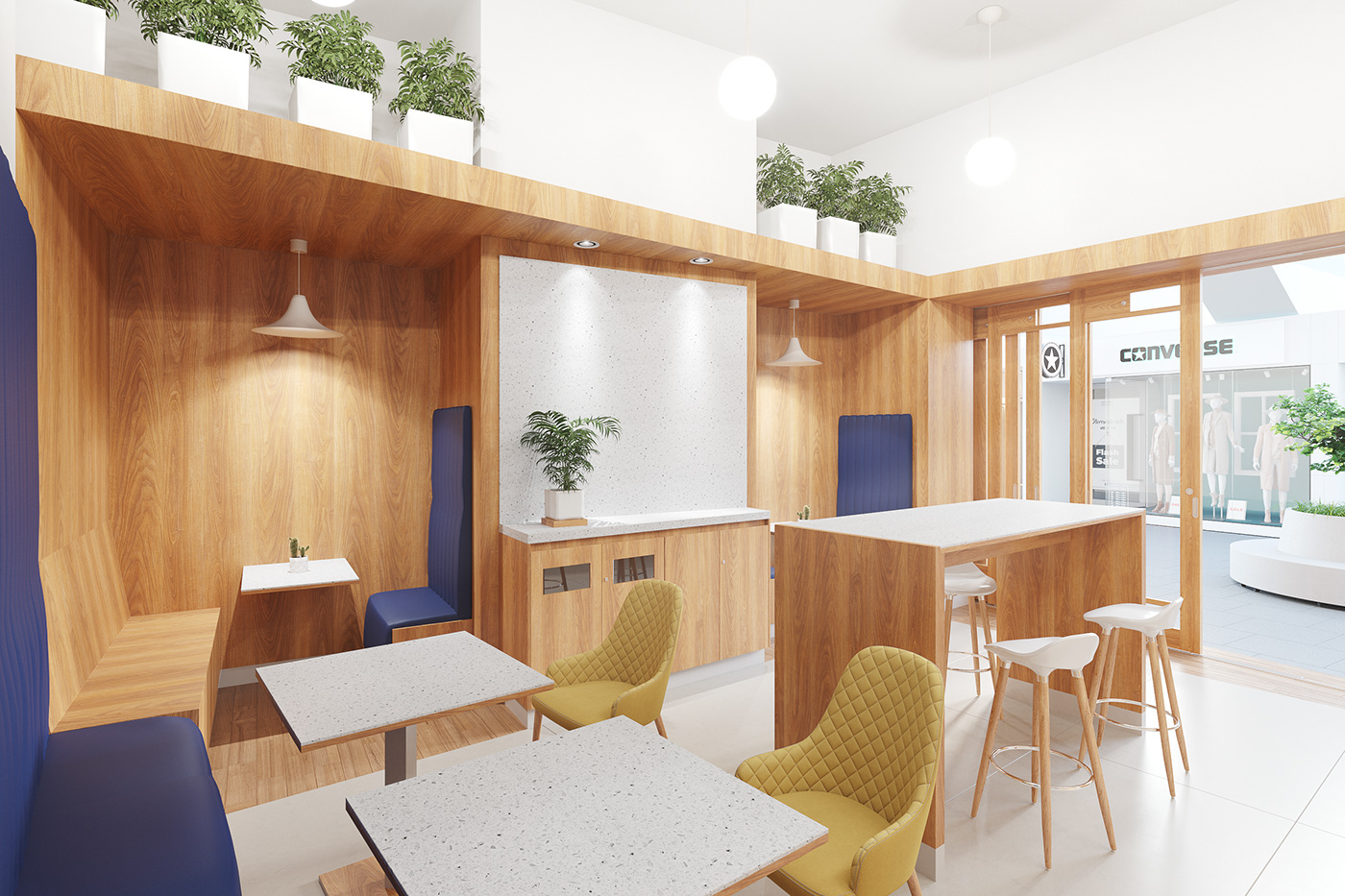 3D 3dsmax archviz cafe CGI Coffee coffee shop corona interior design  restaurant
