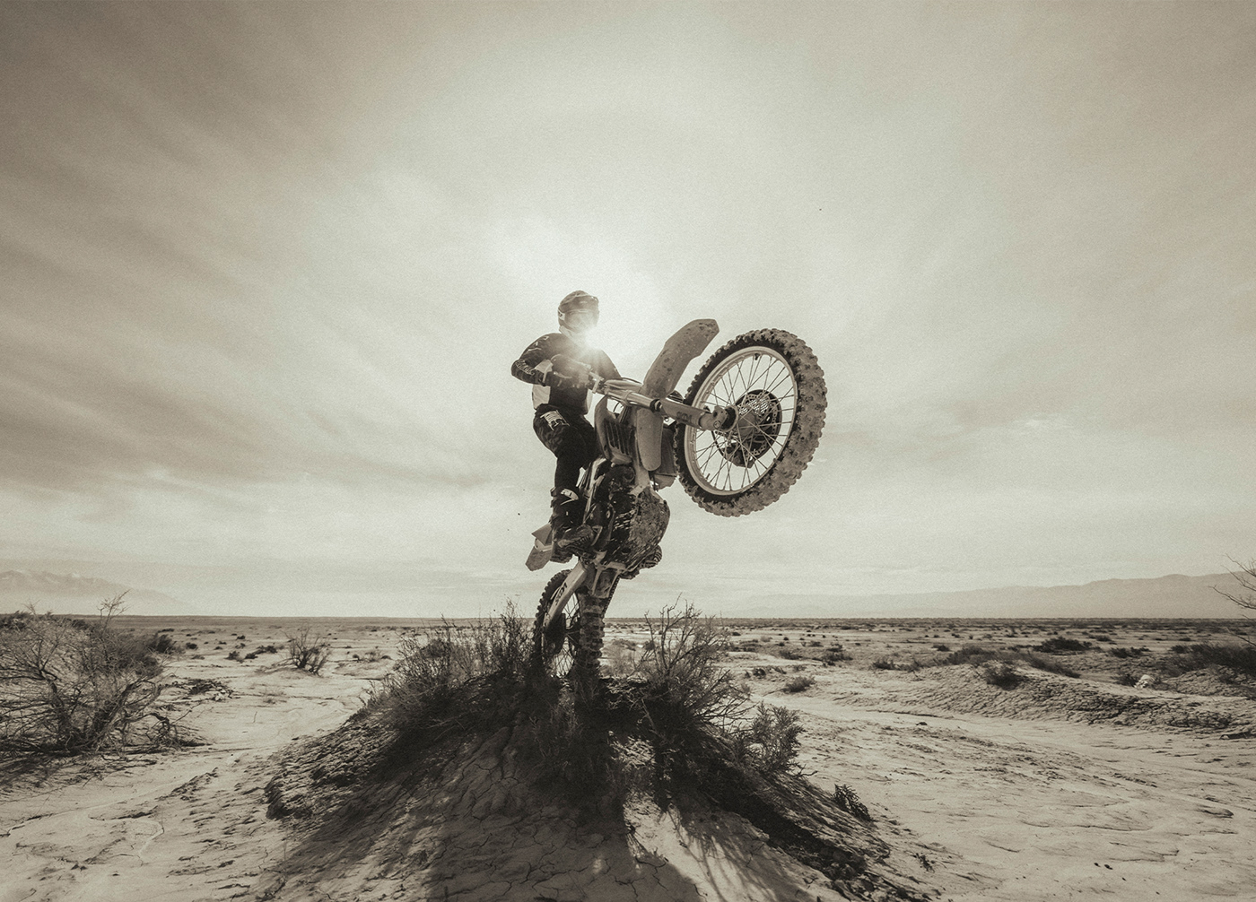 action sports black and white desert dirtbike motorcycle Offroad Photography  photoshop undead zombie