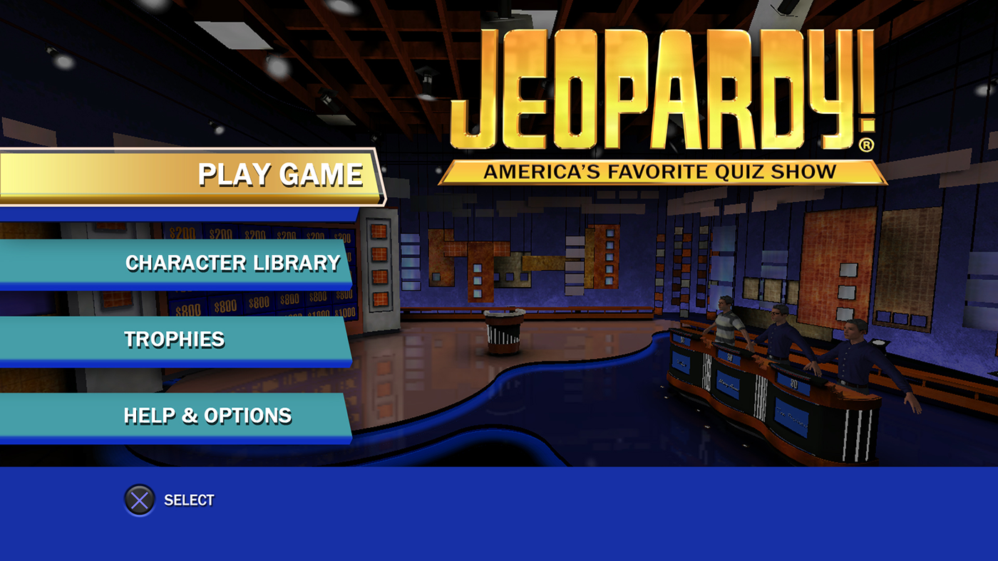 art direction  ps3 UI/UX Jeopardy! game show