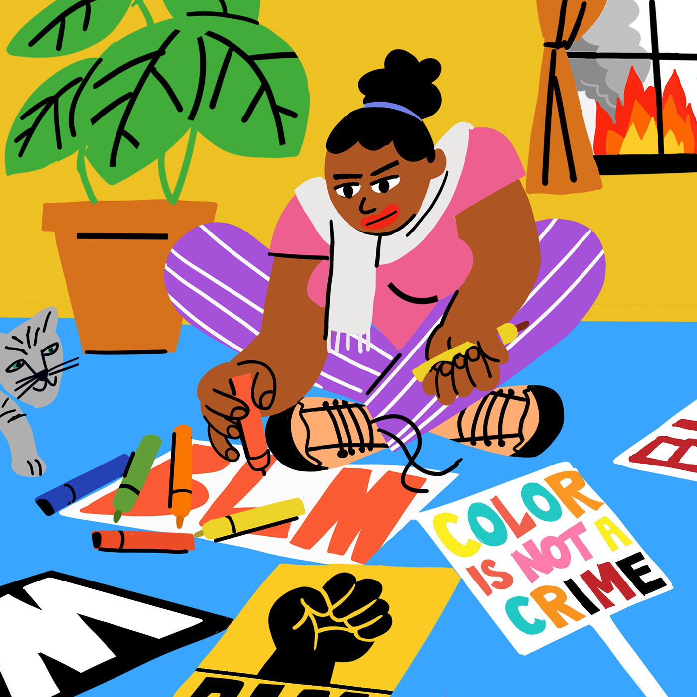 african american Black Lives Matter Digital Art  digital illustration Drawing  female flat vector