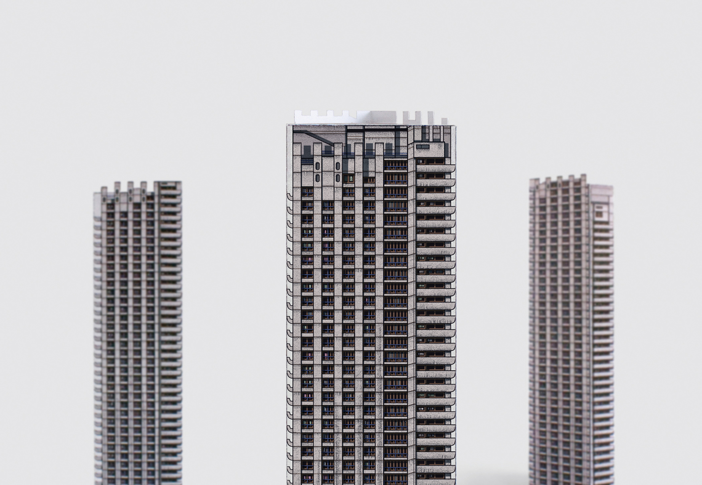 Brutalism London post-war architecture ILLUSTRATION  Social housing paper model modernism pop-up city