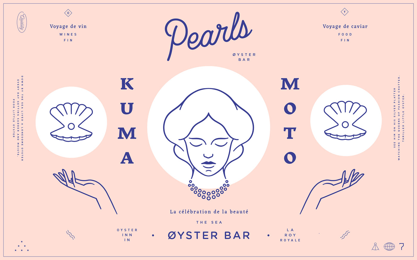 bar blue branding  Food  oyster pearls restaurant studiochapeaux