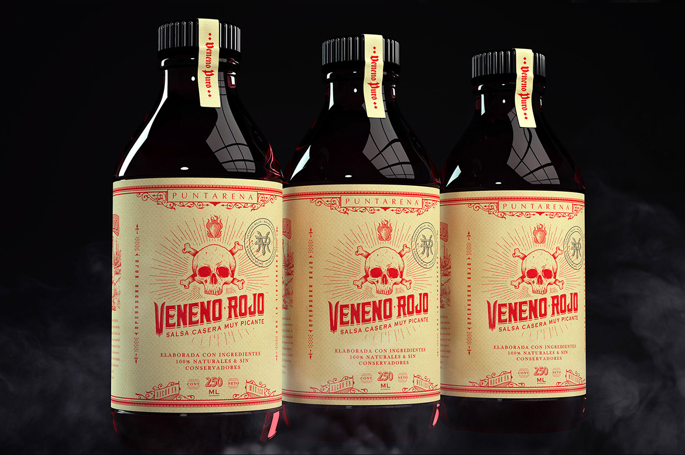 poison Retro vintage veneno red medicine skull dead poisoned venenoso Muerte calavera sauce pepper