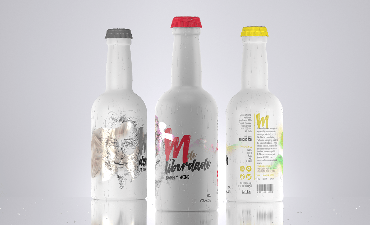 3D beer blender bottle brand cap creative graphic design  letra Packging