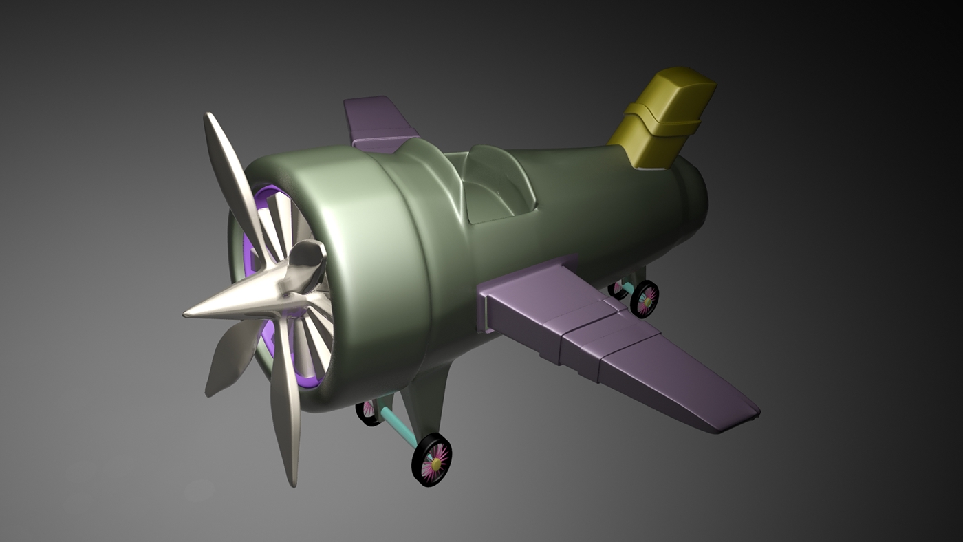 3ds max toy plane design