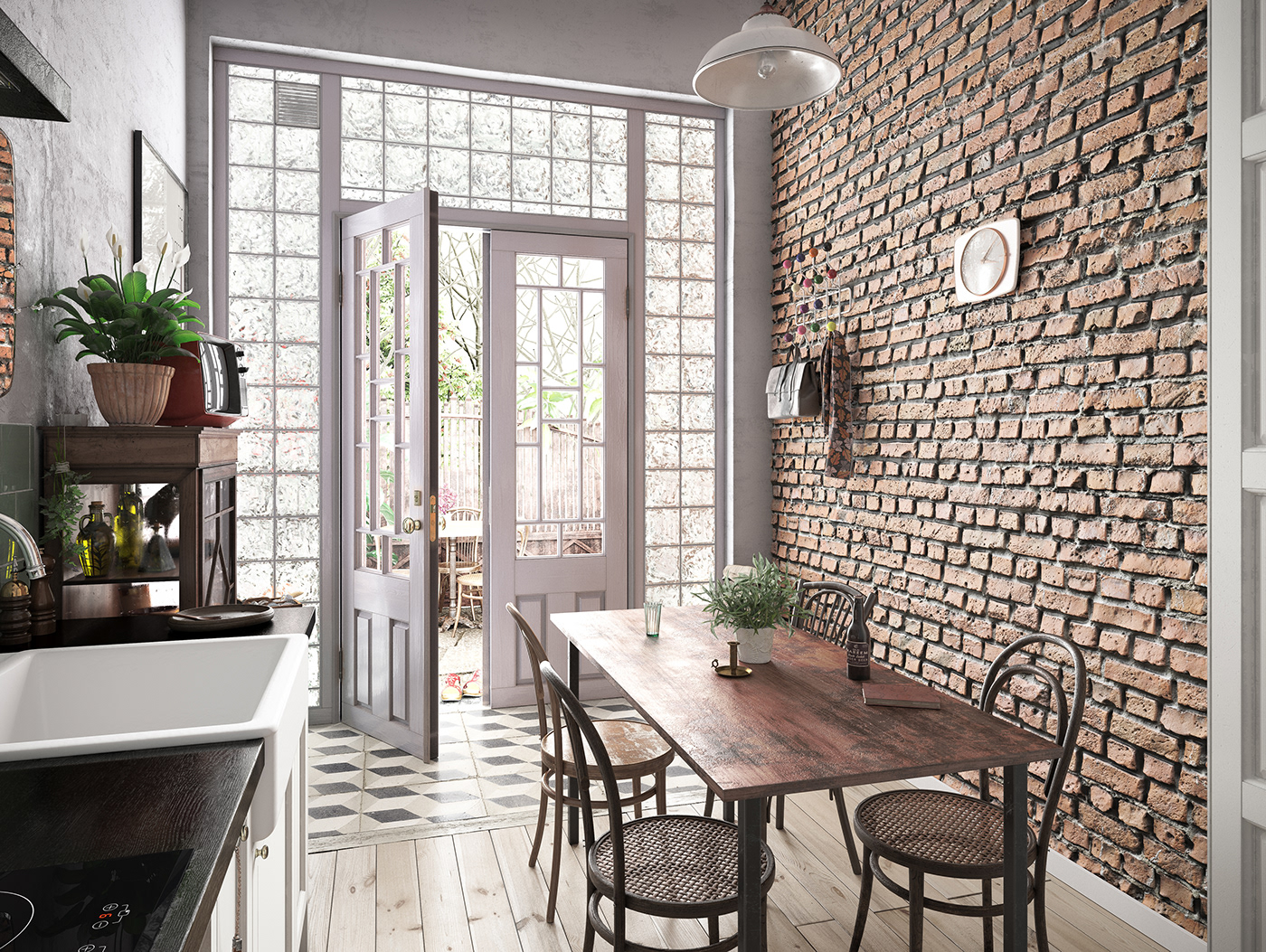3D 3dsmax cuisine Interior kitchen light realistic Render vray design