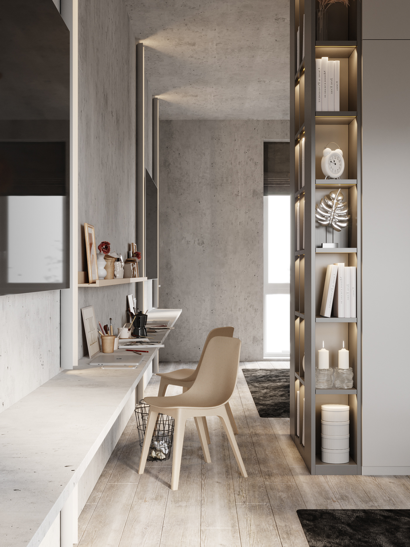3D 3dsmax apartment archviz bedroom design Interior Minimalism Render visualization