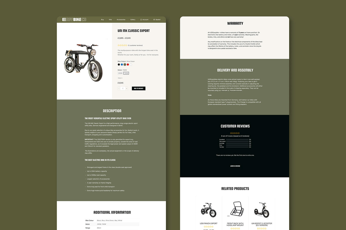 Ebike Ecommerce shop Web Design  Website wordpress