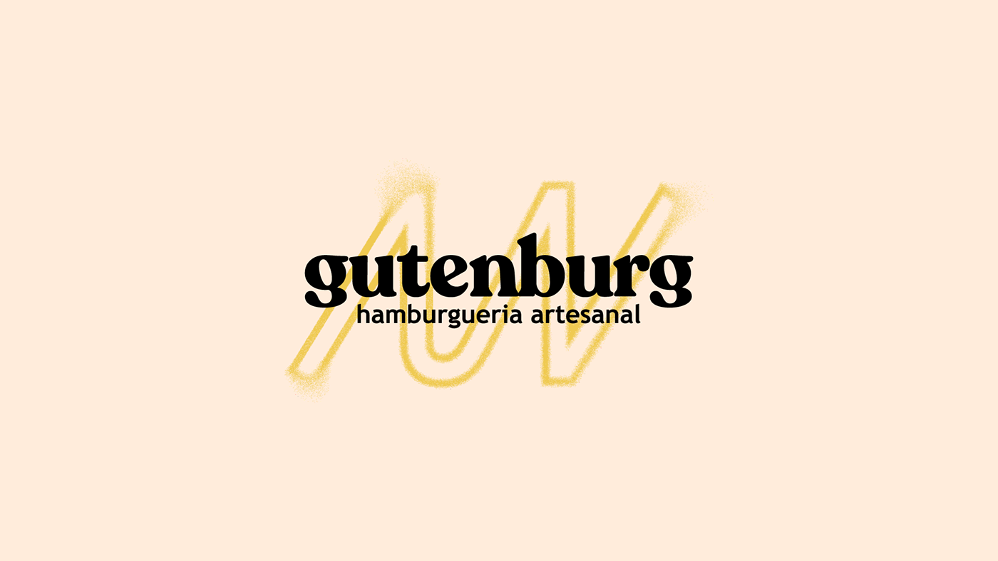 brand identity design Food  hamburguer Logotype restaurant tipography gutenburg identidade visual branding  Gutenberg