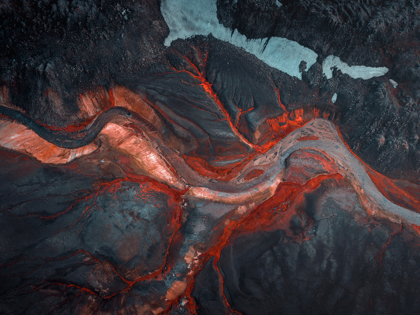 infrared surreal surrealism abstract Aerial Photography  iceland