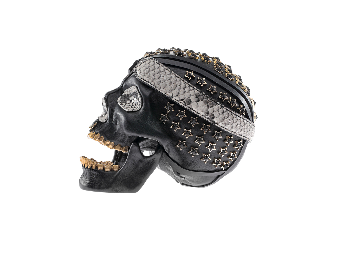 skull leather sculpture black art object Fashion  plein physical death