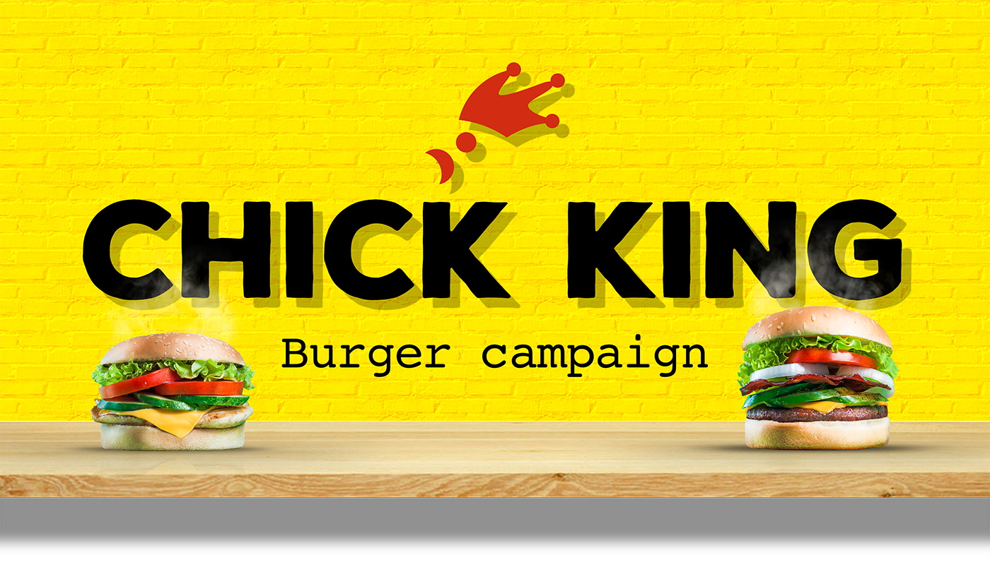 burger campaign hamburger poster chilly chicken meat BUNN Chick king Cheese Bosnia fast-food Junk-food grill
