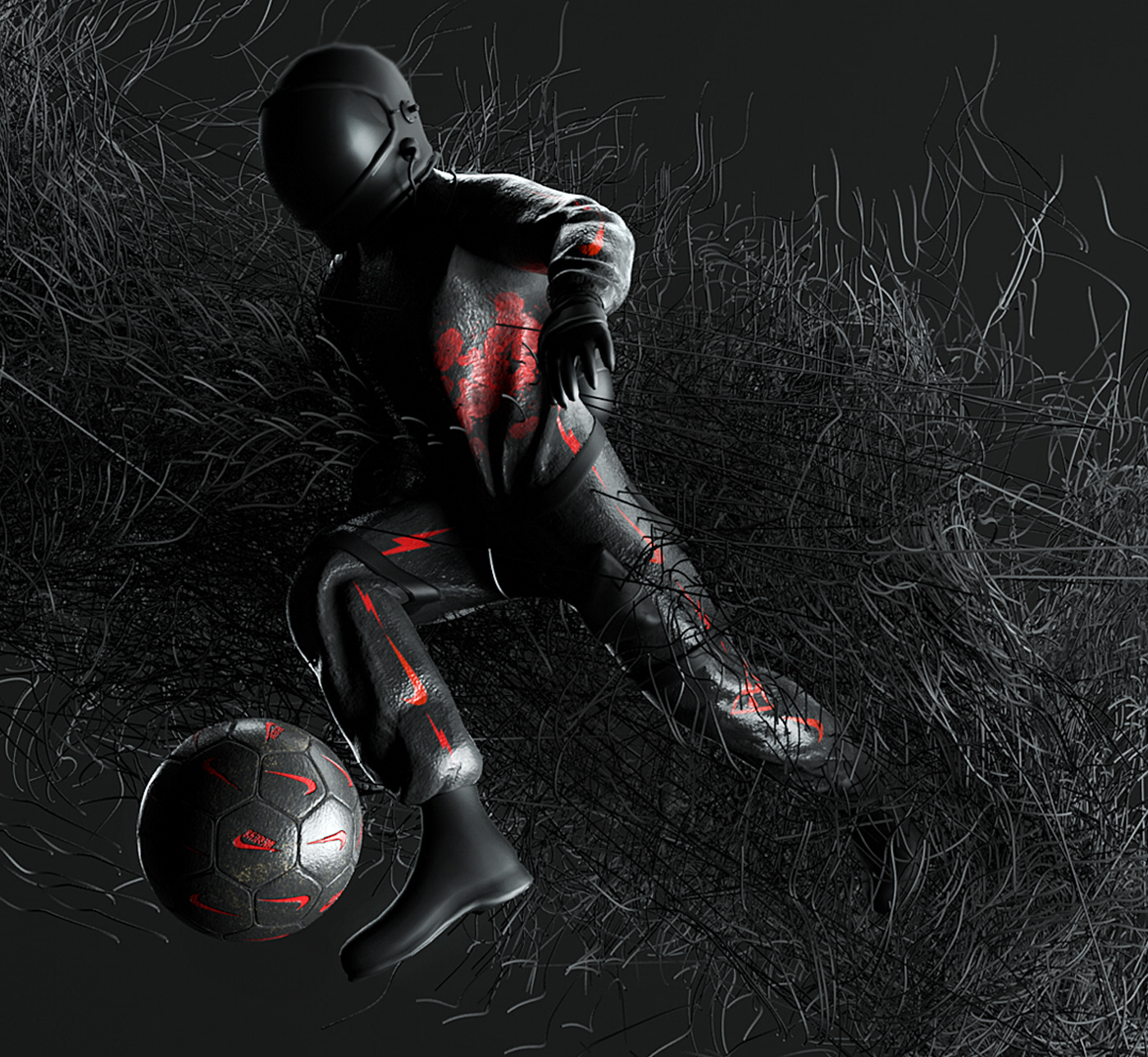 3D illlustration 3Dillustration CGI design Nike football cinema4d 3dart 3DDesign