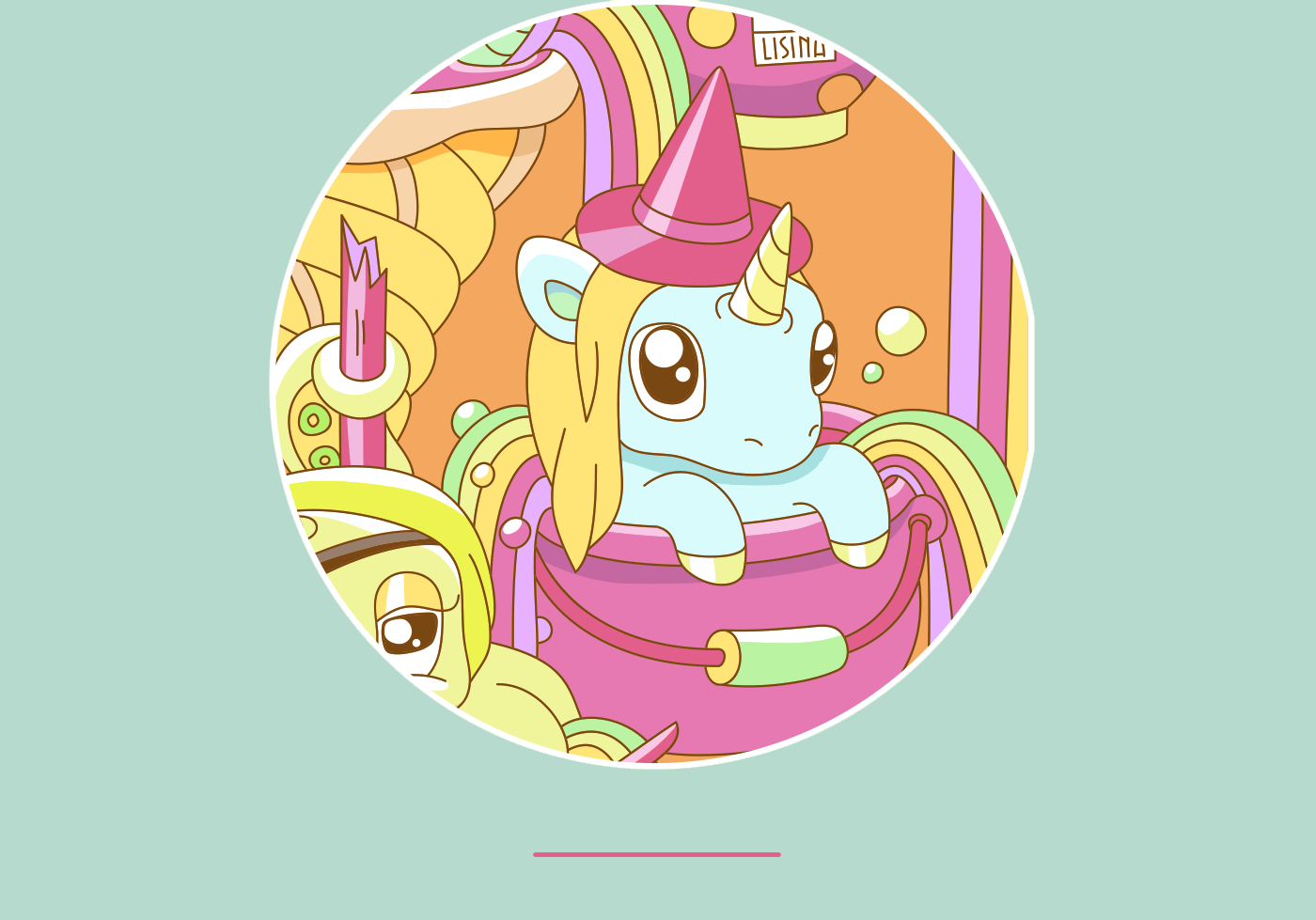 Illustrator vector taro card Character creature fairytale unicorn
