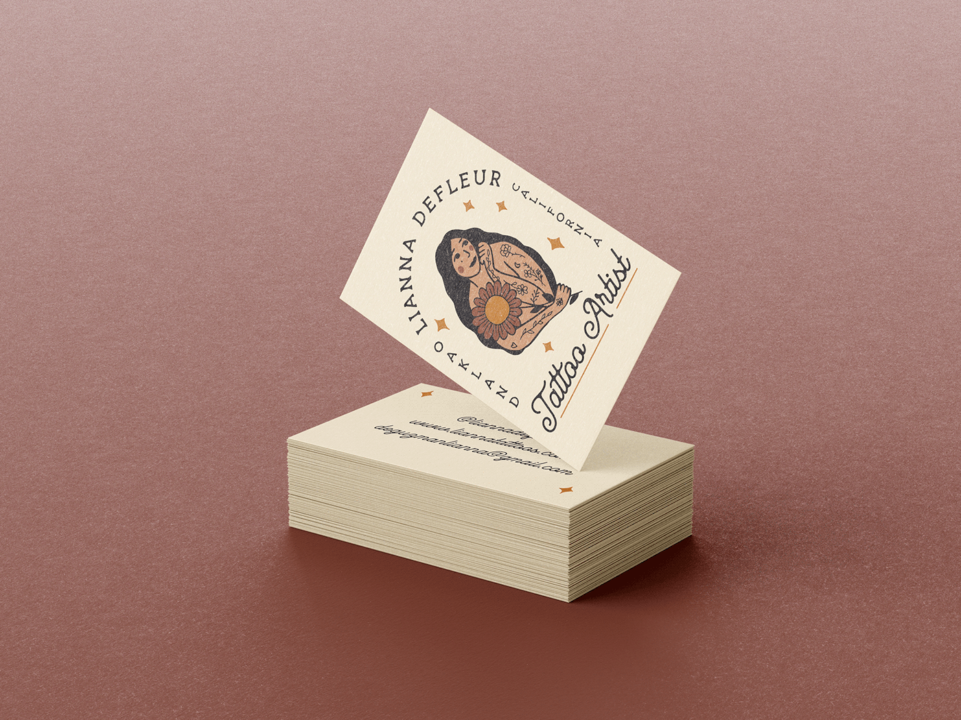 business card mock up for brand identity for tattoo studio