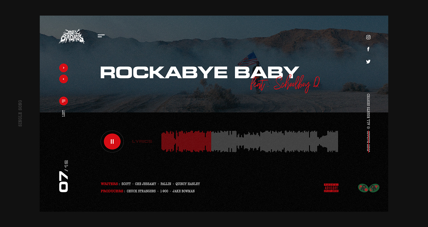 redesign Webdesign interaction hip-hop joey badass UI/UX Album identity rap music
