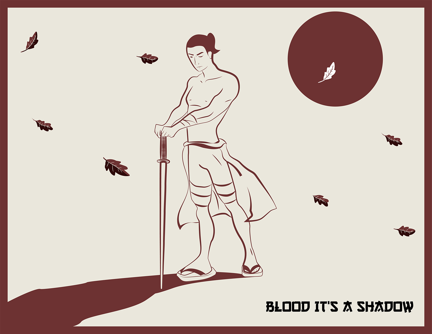 samurai Ilustração red ilustration