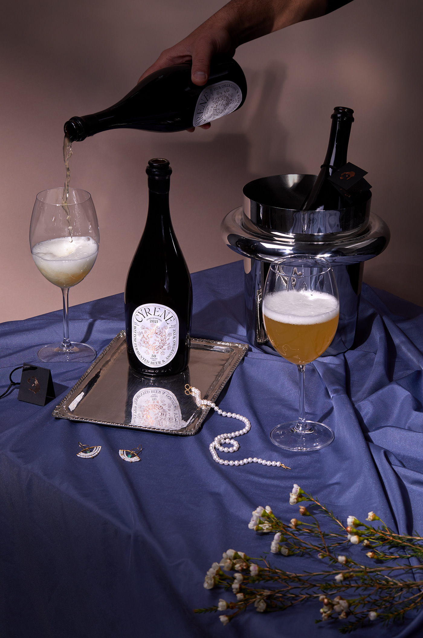agdesignagency assyrtiko beer cyclades cyrene kouloura oenobeer santorini vine wine