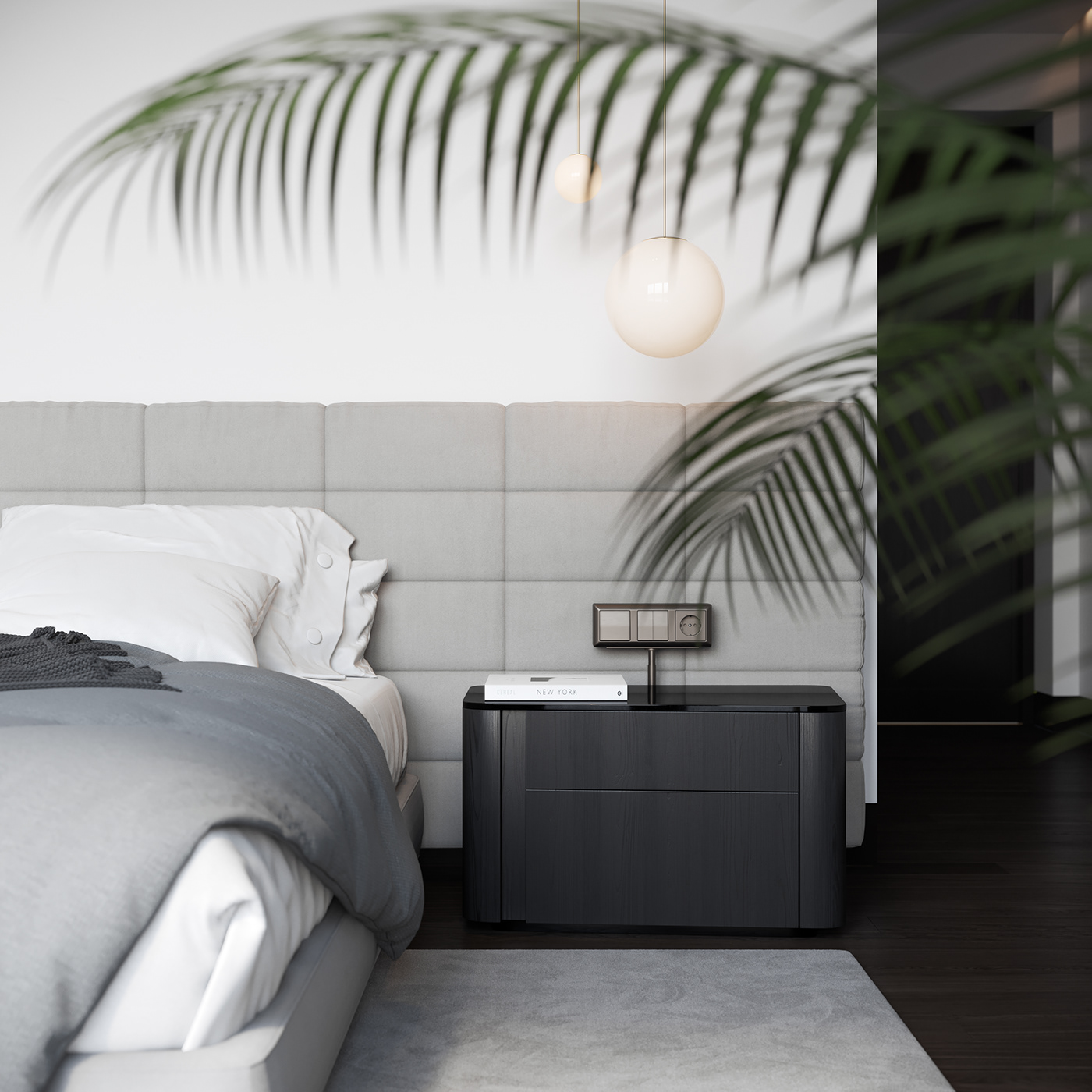 architecture bedroom furniture interior design  luxury minimalist plants White