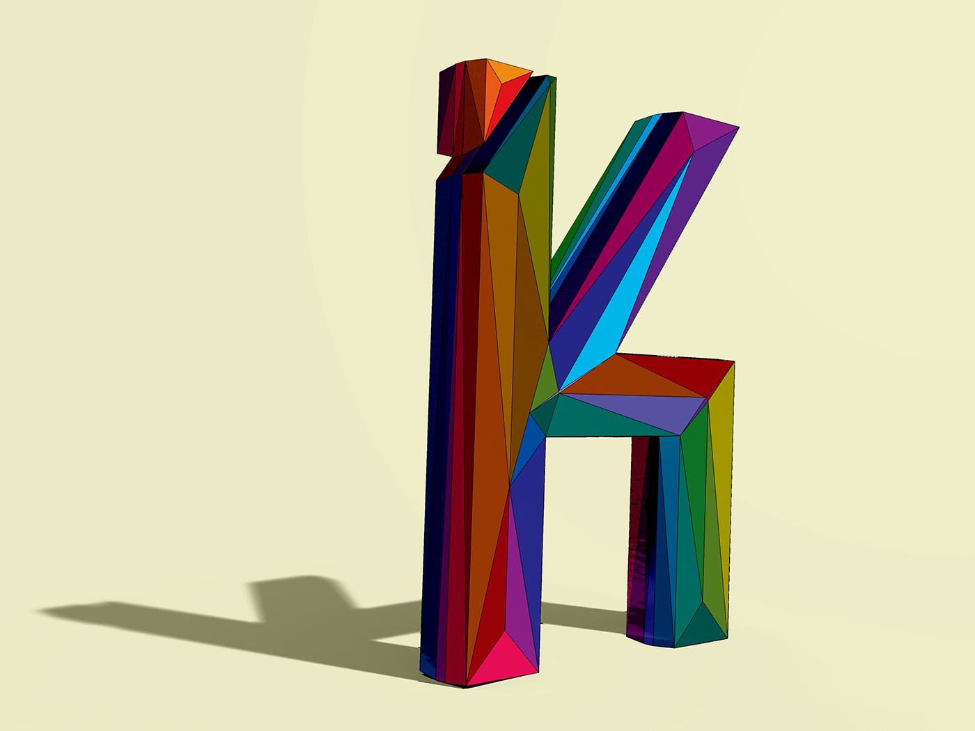 kshitij Edition logo 3D color lava poly polygon triangle modern abstract