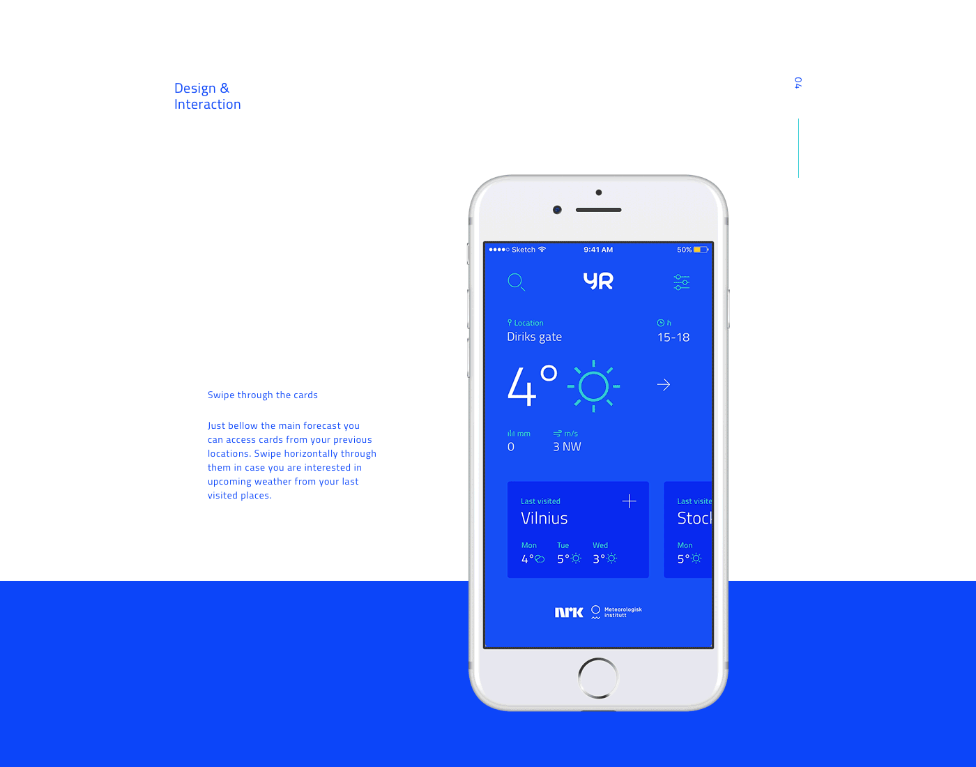 UI/UX app design interaction motion icons weather forecast Yr app ios redesign