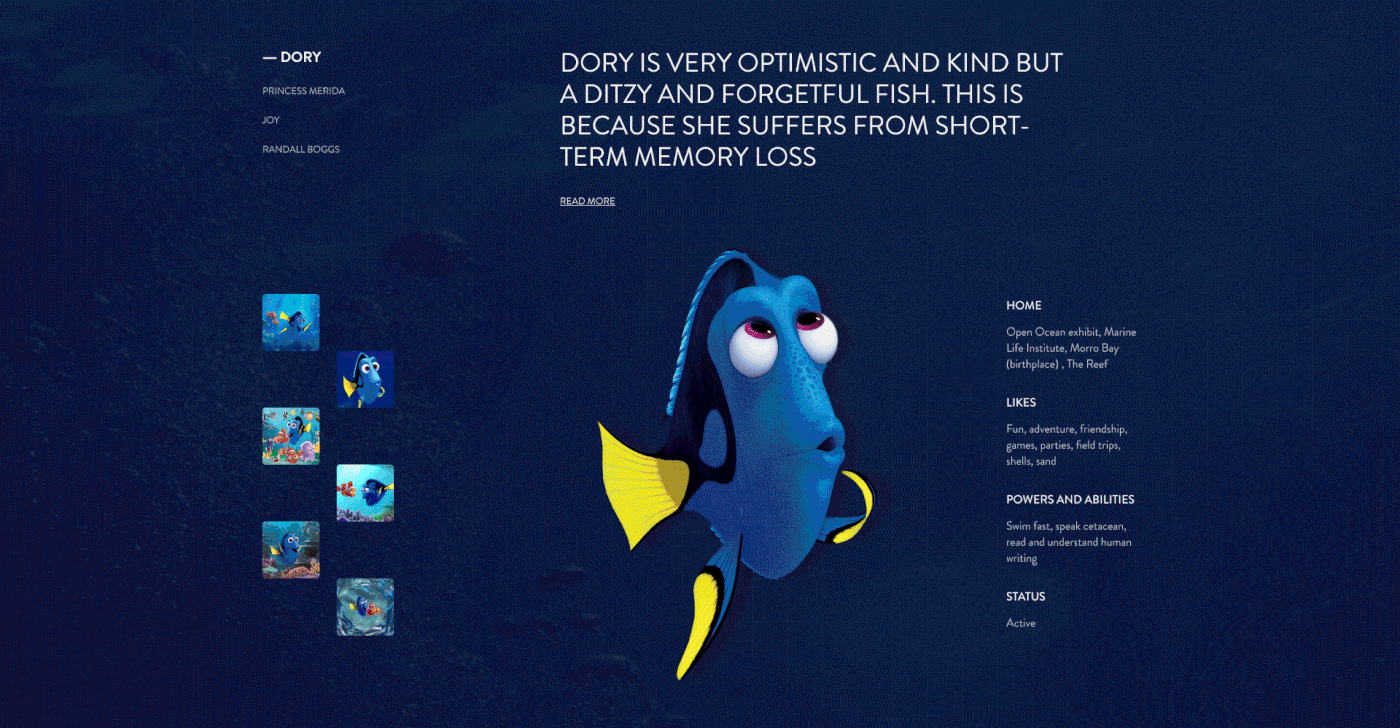 pixar Web Design  UI/UX cartoon disney redesign movie graphic design  designer