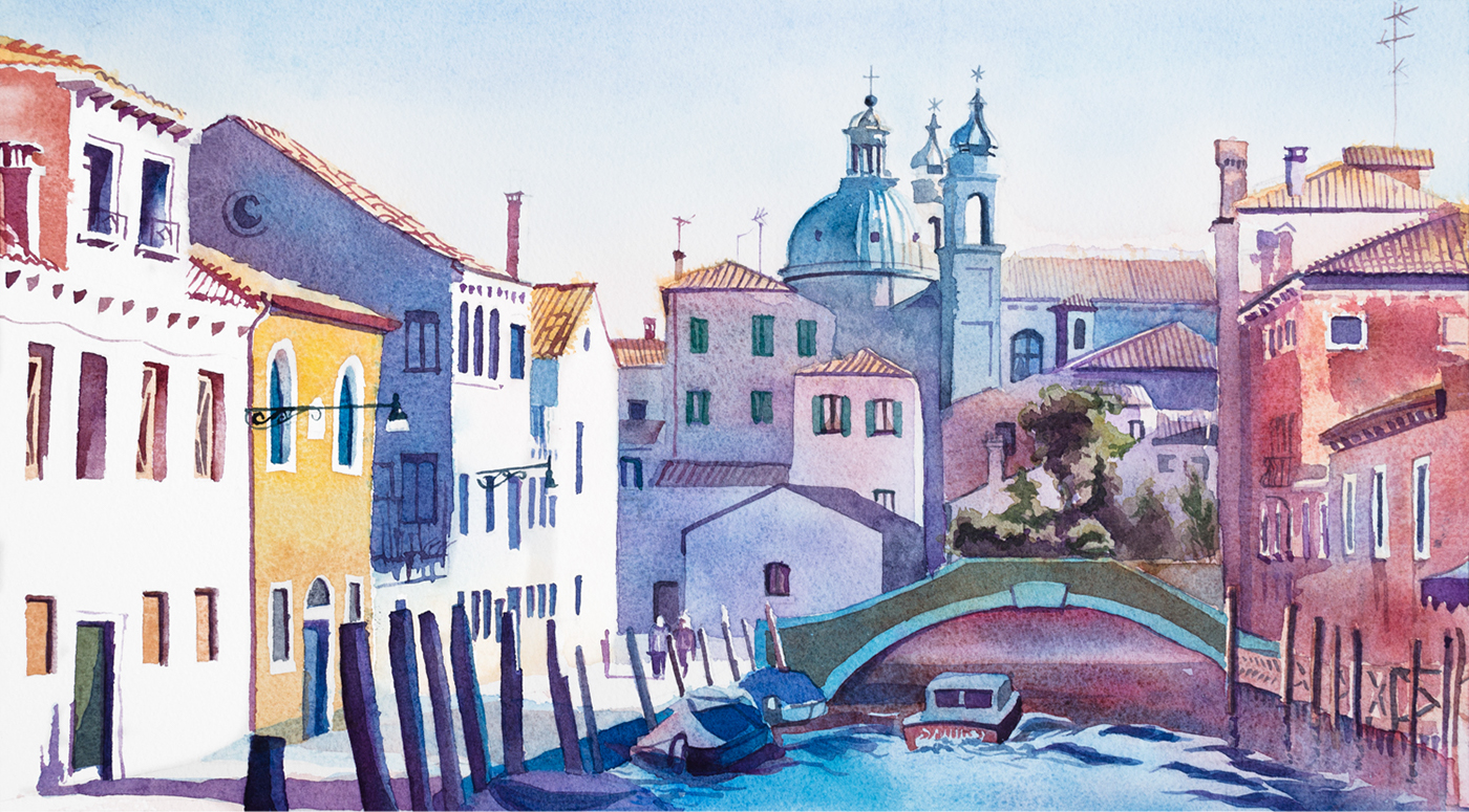 Venice watercolor watercolour painting   art artwork ILLUSTRATION  Italy water architecture