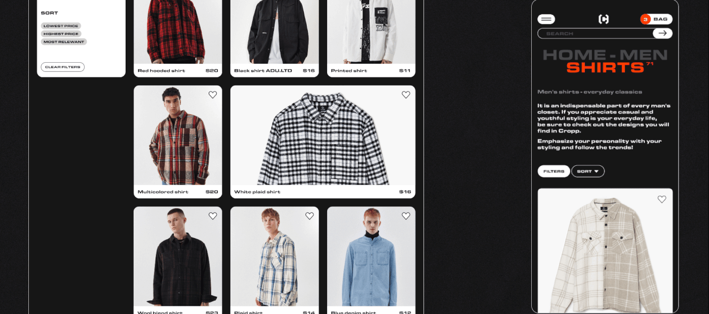Clothing Fashion  Figma interactive redesign shop store user interface UX UI Website