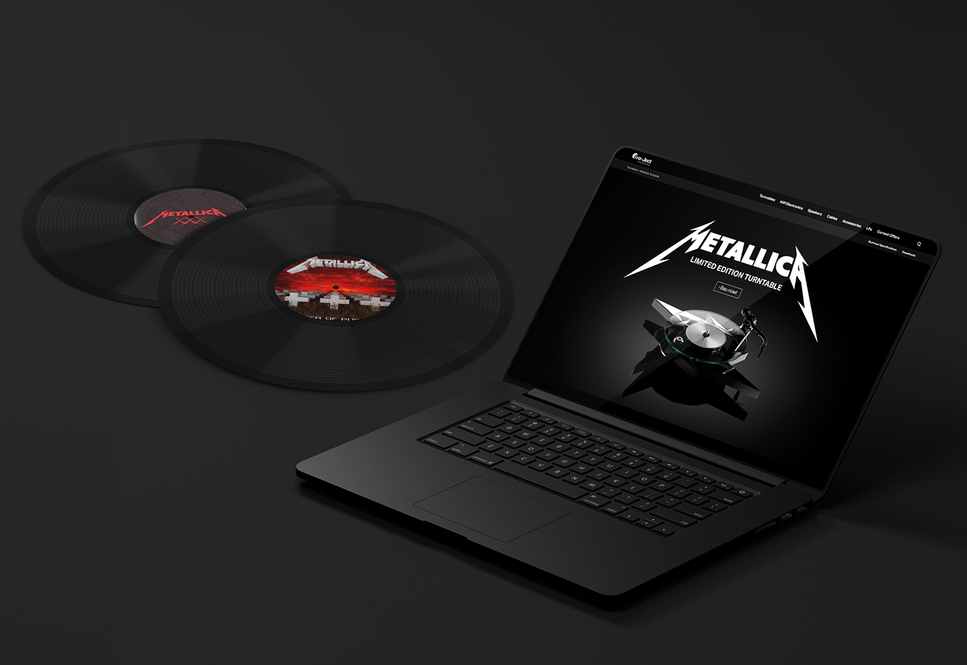 Figma Metallica photoshop promo site turntable ui design UI/UX user interface Web Design 