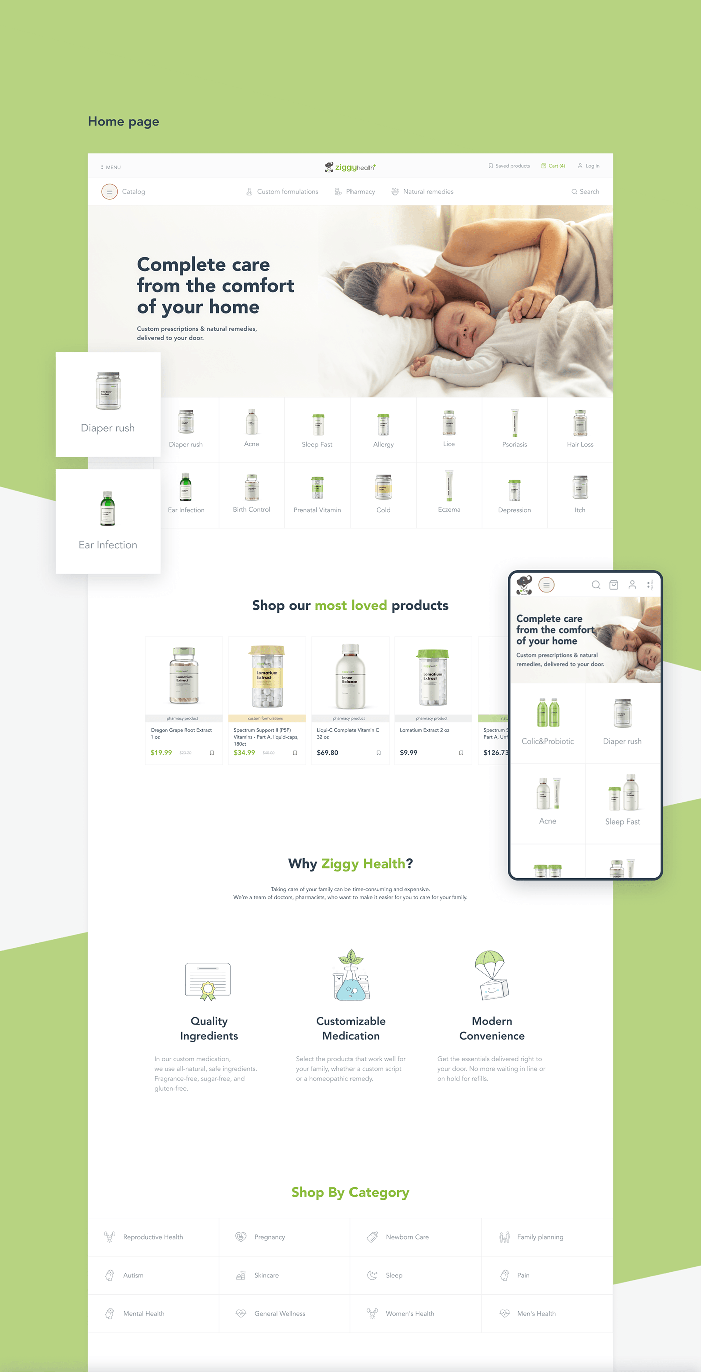 design e-commerce healthcare pharmacy Platform TELEMEDICINE UI/UX UX Research Web Design  Packaging