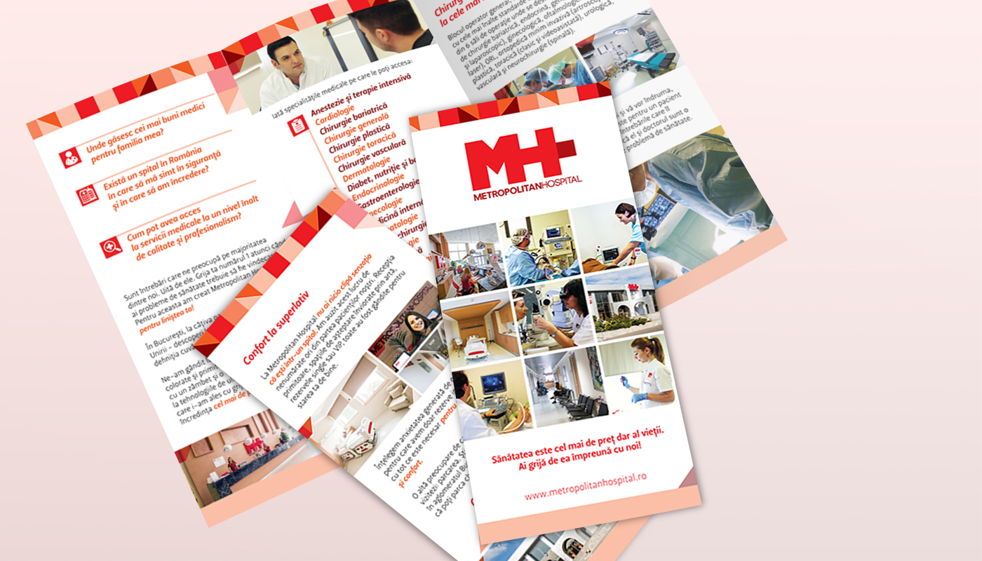 hospital Health brochure flyer presentation tri-fold metropolitan hospital ioana bitin medical Layout