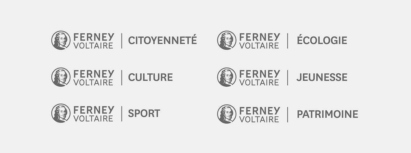 branding  circle city france Icon logo territory Voltaire portrait swiss