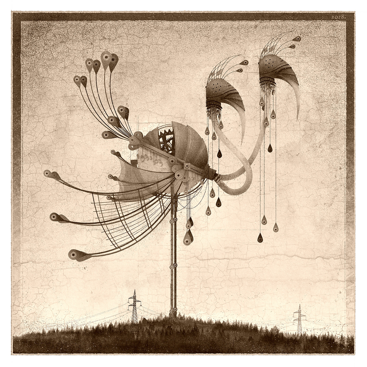 #illustration #birds #Steampunk #mechanical