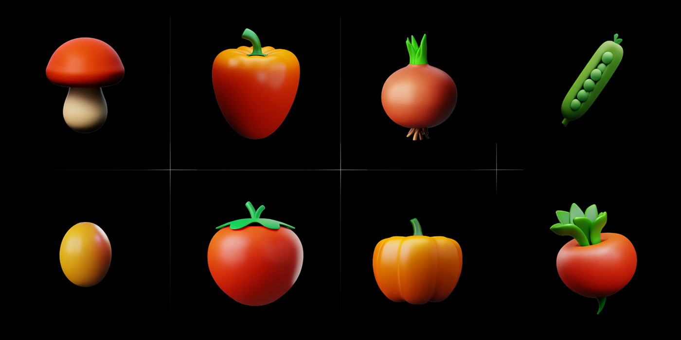 3D Grocery vegetable Food  fresh Shopping store #VegetableIcons3D iocns