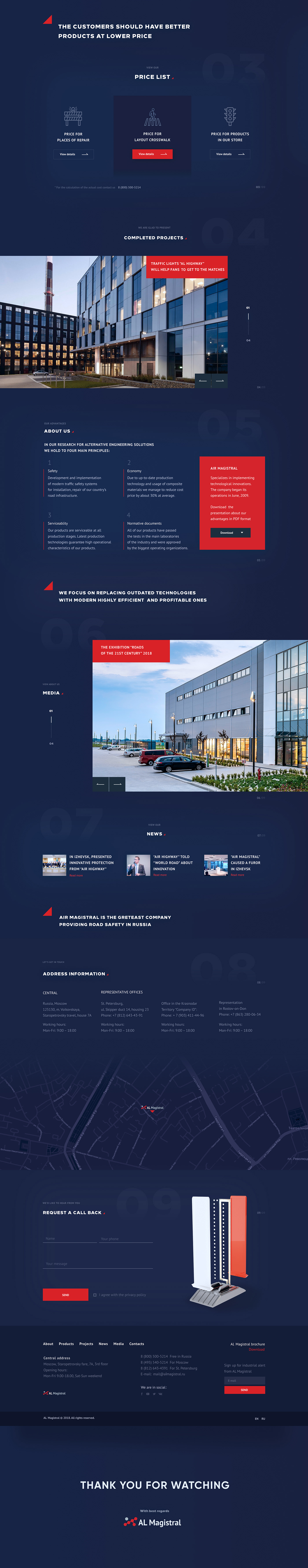 Webdesign business road constraction building UI Interface