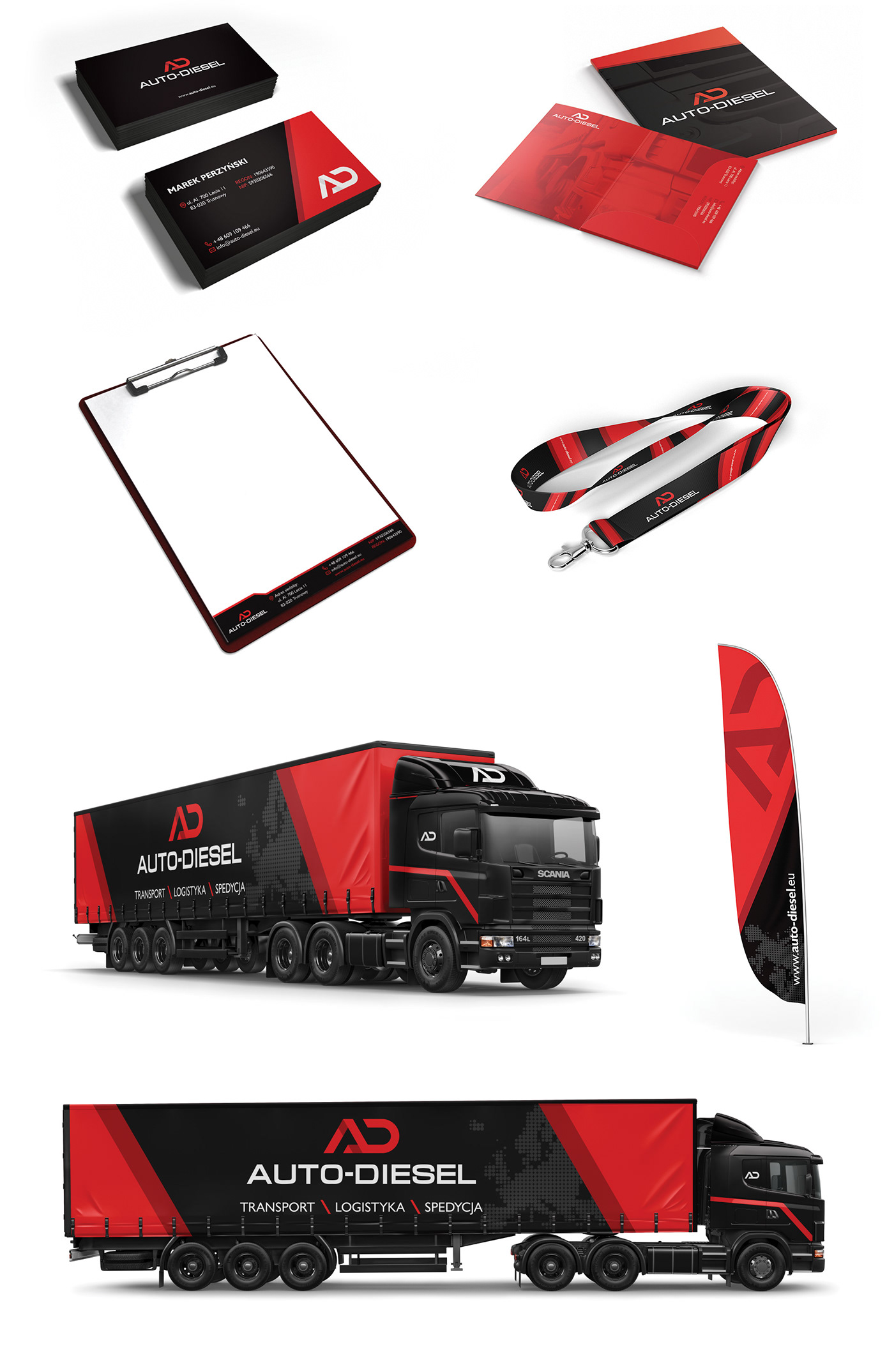 brand identity Logistics logo Project Transport Auto Diesel Truck visual identification